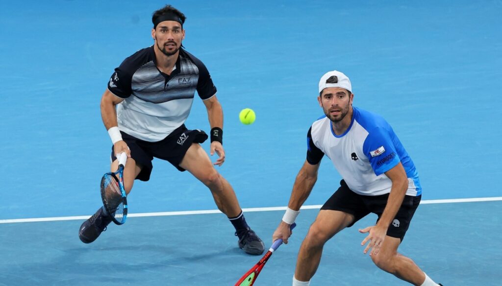 Fabio Fognini y Simone Bolelli en la carrera de Turín