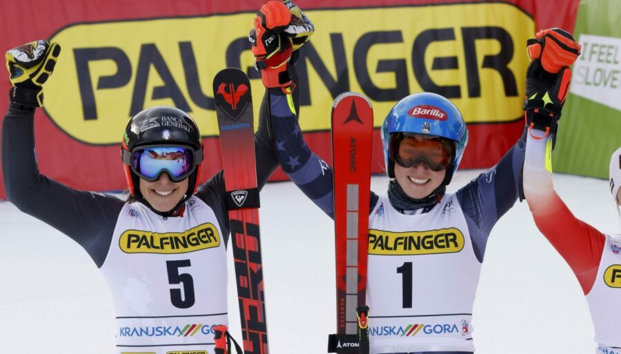 Mikaela Shiffrin se une a Lindsey Vonn. Federica Brignone también celebra