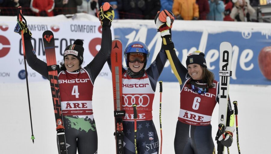 Are: Mikaela Shiffrin en la leyenda, Federica Brignone espléndida segunda