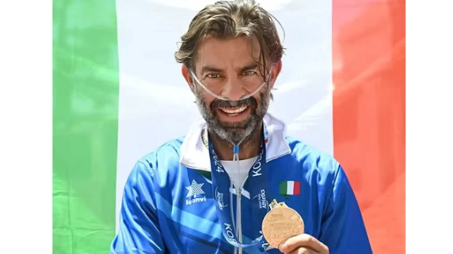 Carlo Calcagni en el Gran Premio Internacional de Atletismo de Francia