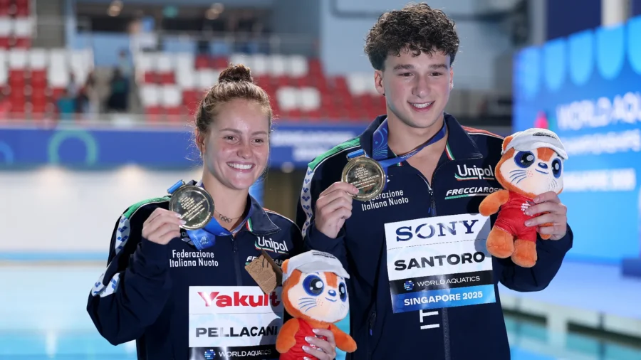 Histórico oro mundial para Chiara Pellacani y Matteo Santoro en clavados sincronizados mixtos