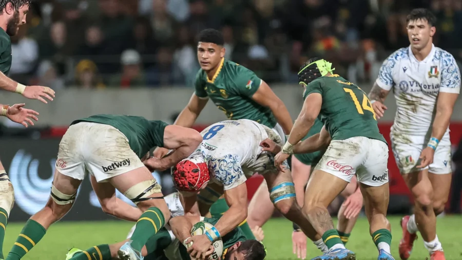 Sudáfrica, en inferioridad numérica, no tiene piedad de Italrugby