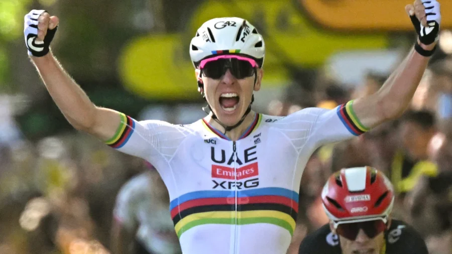 Tour: Tadej Pogacar alcanza los 100 en Rouen, Van der Poel sigue de amarillo por los pelos