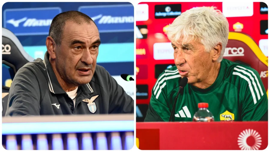 Lazio-Roma: Maurizio Sarri no piensa como Gian Piero Gasperini
