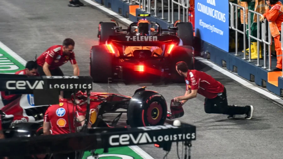 Ferrari, desastre en la FP2 de Singapur: Charles Leclerc contra Lando Norris en boxes