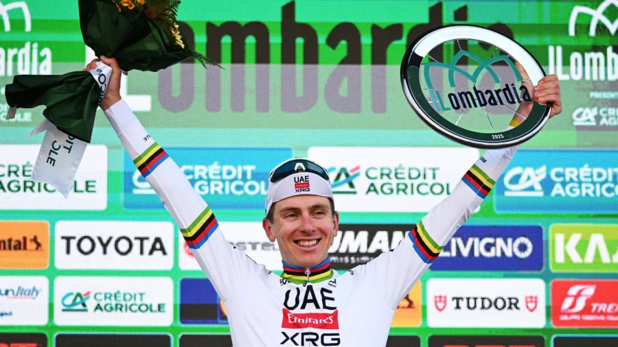 Tras su quinto triunfo en Lombardía, Tadej Pogačar da las gracias a sus compañeros de equipo